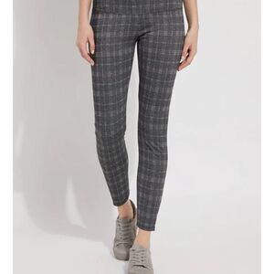 Lysse plaid stretchy body shaping pant w tummy control built it size medium